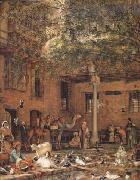 John Frederick Lewis The Hosh (Courtyard) of the House of the Coptic Patriarch Cairo (mk32) oil